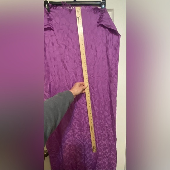 COACH Signature C Logo Rectangle Large Scarf Wrap Wool/Silk Purple New - Picture 8 of 9